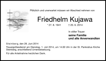 Traueranzeige von Friedhelm Kujawa von Neue Presse Coburg