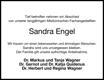 Traueranzeige von Sandra Engel von Neue Presse Coburg