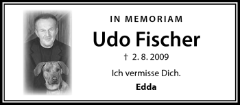 Traueranzeige von Udo Fischer von Neue Presse Coburg