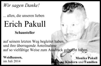 Traueranzeige von Erich Pakull von Neue Presse Coburg