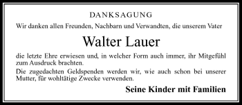 Traueranzeige von Walter Lauer von Neue Presse Coburg