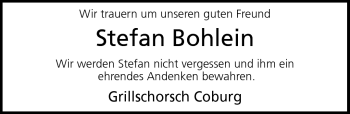 Traueranzeige von Stefan Bohlein von Neue Presse Coburg