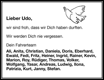 Traueranzeige von Udo Nickl von Frankenpost