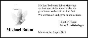 Traueranzeige von Michael Baum von Frankenpost