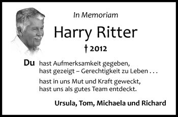 Traueranzeige von Harry Ritter von Neue Presse Coburg