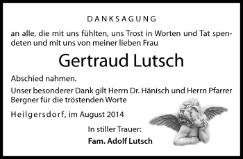 Traueranzeige von Gertraud Lutsch von Neue Presse Coburg