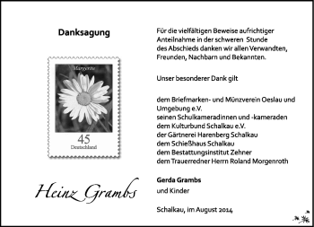 Traueranzeige von Heinz Grambs von Südthüringer Presse