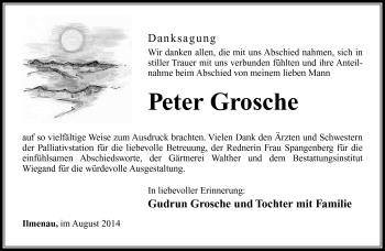 Traueranzeige von Peter Grosche von Südthüringer Presse