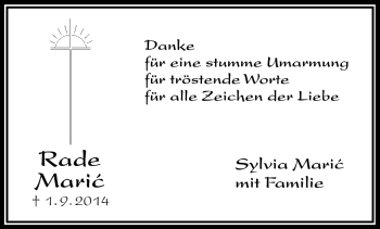 Traueranzeige von Rade Maric von Frankenpost
