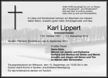 Traueranzeige von Karl Lippert von Frankenpost