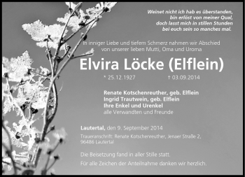 Traueranzeige von Elvira Löcke von Neue Presse Coburg