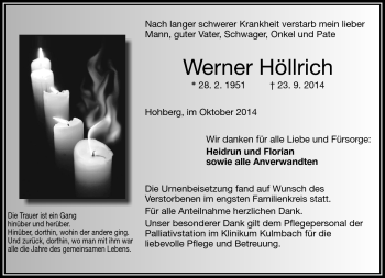 Traueranzeige von Werner Höllrich von Frankenpost