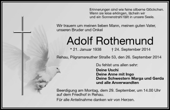 Traueranzeige von Adolf Rothemund von Frankenpost