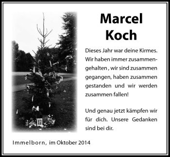 Traueranzeige von Marcel Koch von Südthüringer Presse