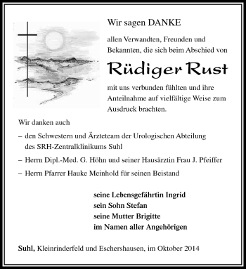 Traueranzeige von Rüdiger Rust von Südthüringer Presse