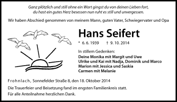 Traueranzeige von Hans Seifert von Neue Presse Coburg