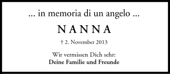 Traueranzeige von Nanna N'A von Neue Presse Coburg
