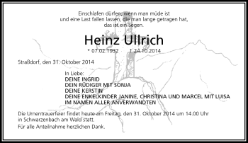 Traueranzeige von Heinz Ullrich von Frankenpost