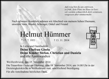 Traueranzeige von Helmut Hümmer von Neue Presse Coburg
