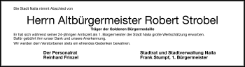 Traueranzeige von Robert Strobel von Frankenpost