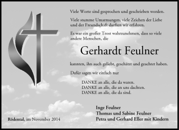 Traueranzeige von Gerhardt Feulner von Neue Presse Coburg