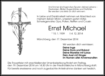 Traueranzeige von Ernst Michael von Frankenpost