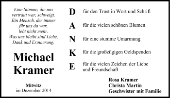 Traueranzeige von Michael Kramer von Neue Presse Coburg