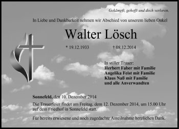 Traueranzeige von Walter Lösch von Neue Presse Coburg