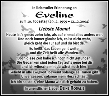 Traueranzeige von Eveline  von Südthüringer Presse