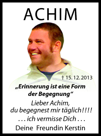 Traueranzeige von Achim Posekardt von Neue Presse Coburg