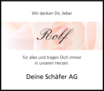Traueranzeige von Rolf Schäfer von Neue Presse Coburg