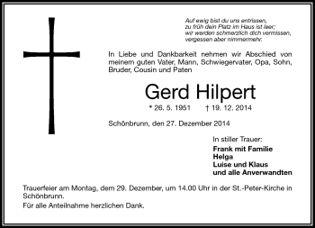 Traueranzeige von Frank Hilpert von Frankenpost