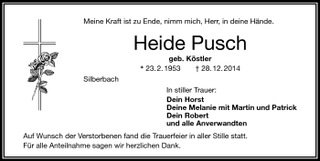 Traueranzeige von Heide Pusch von Frankenpost