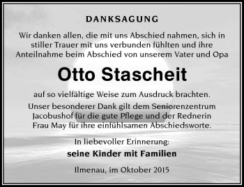Traueranzeige von Otto Stascheit von Südthüringer Presse