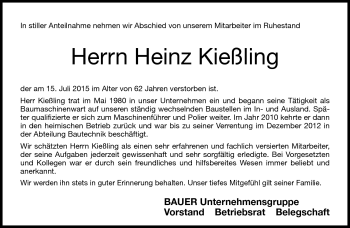 Traueranzeige von Heinz Kießling von Neue Presse Coburg