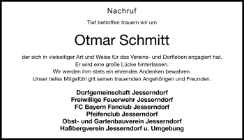 Traueranzeige von Otmar Schmitt von Neue Presse Coburg