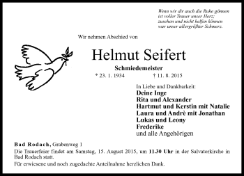 Traueranzeige von Helmut Seifert von Neue Presse Coburg