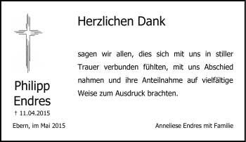 Traueranzeige von Philipp Endres von Neue Presse Coburg