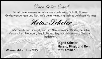 Traueranzeige von Heinz Scheler von Neue Presse Coburg