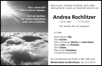 Traueranzeige von Andrea Rochlitzer von Neue Presse Coburg
