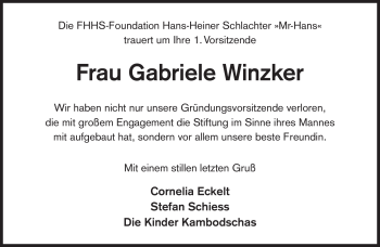 Traueranzeige von Gabriele Winzker von Neue Presse Coburg