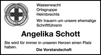 Traueranzeige von Angelika Schott von Frankenpost