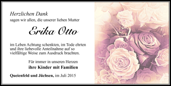 Traueranzeige von Erika Otto von Südthüringer Presse