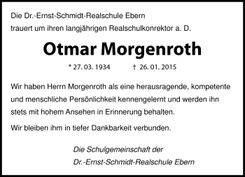 Traueranzeige von Otmar Morgenroth von Neue Presse Coburg