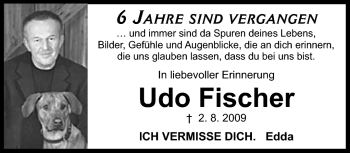 Traueranzeige von Udo Fischer von Neue Presse Coburg