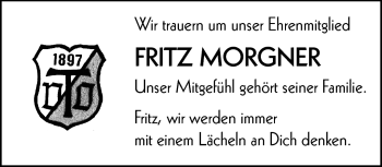 Traueranzeige von Fritz Morgner von Frankenpost