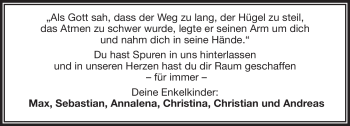 Traueranzeige von Ingrid Schricker von Frankenpost