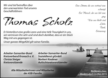 Traueranzeige von Thomas Scholz von Neue Presse Coburg