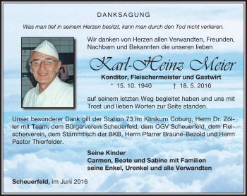 Traueranzeige von Karl-Heinz Meier von Neue Presse Coburg