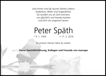 Traueranzeige von Peter Späth von Neue Presse Coburg